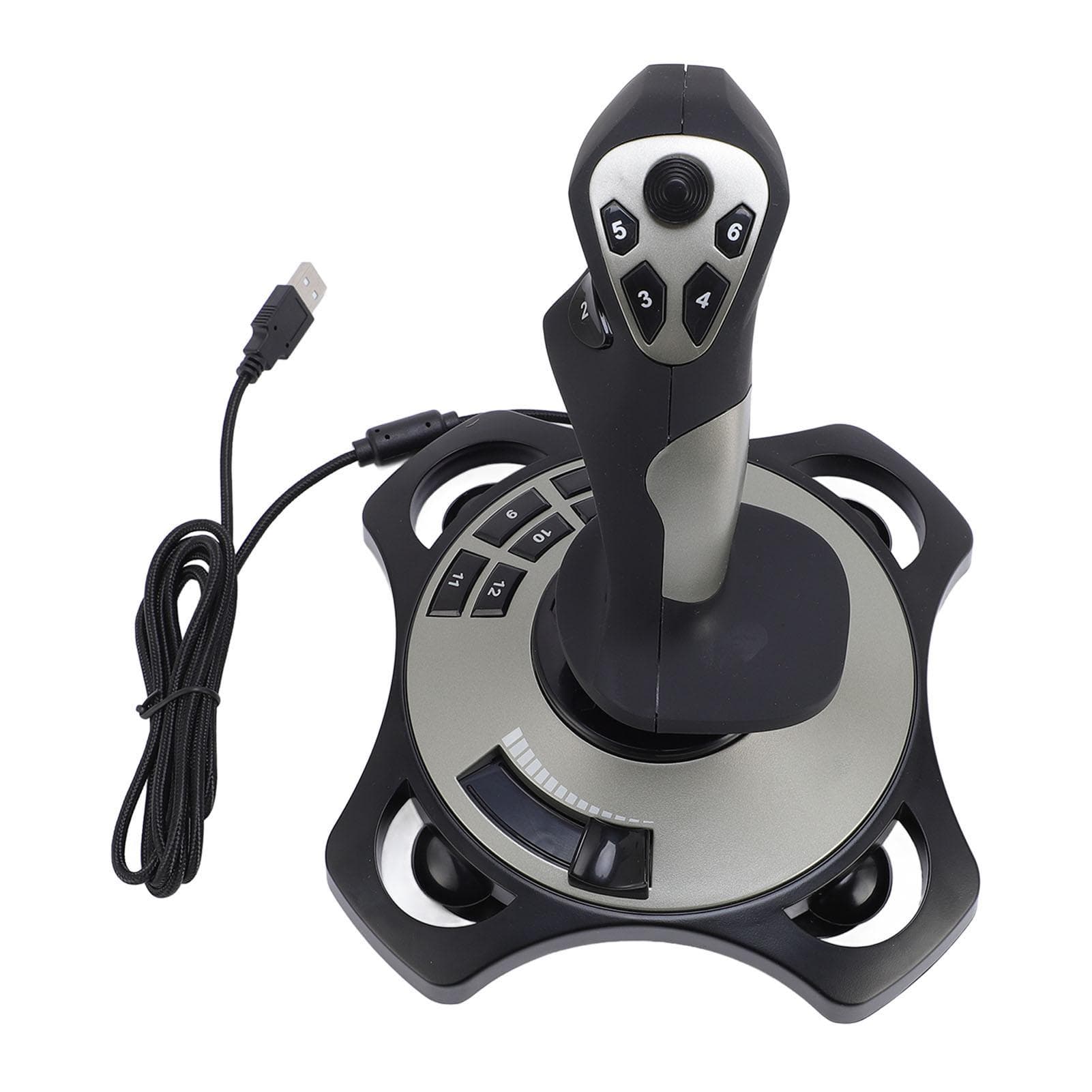 Flight Simulator Joystick Controller USB Wired Flight Stick with Vibration and Throttle for Win 7 8