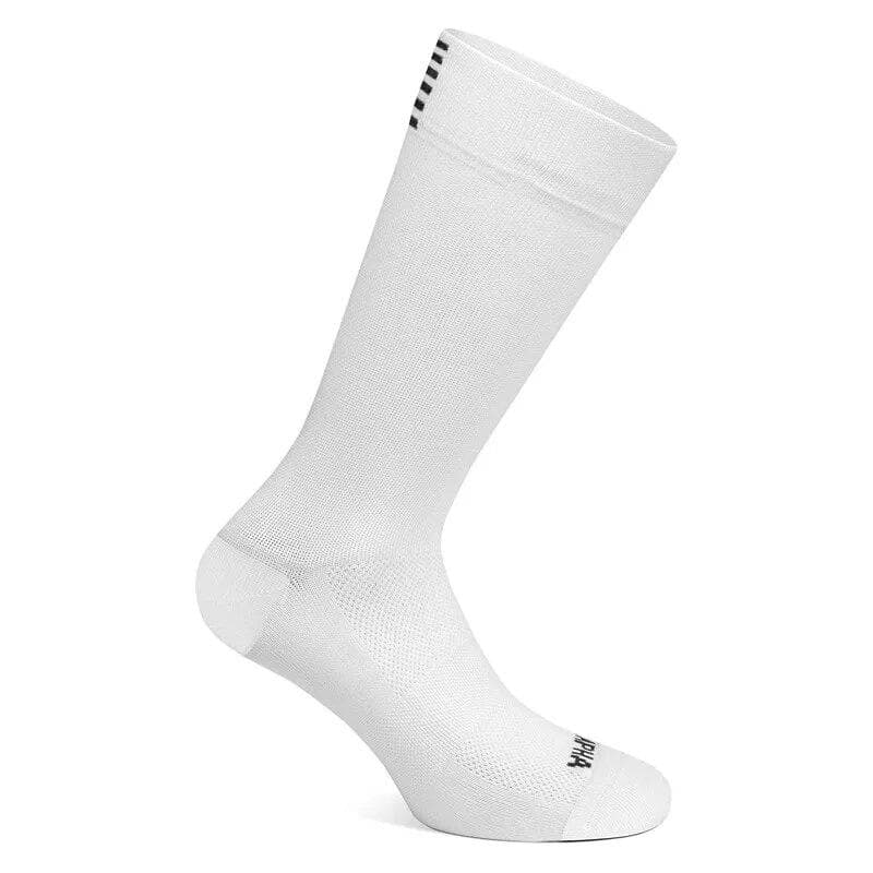 1 Pair Mid-Calf Athletic Socks For Cycling Running Sweat-absorbing Breathable Sports Socks For Men Women white