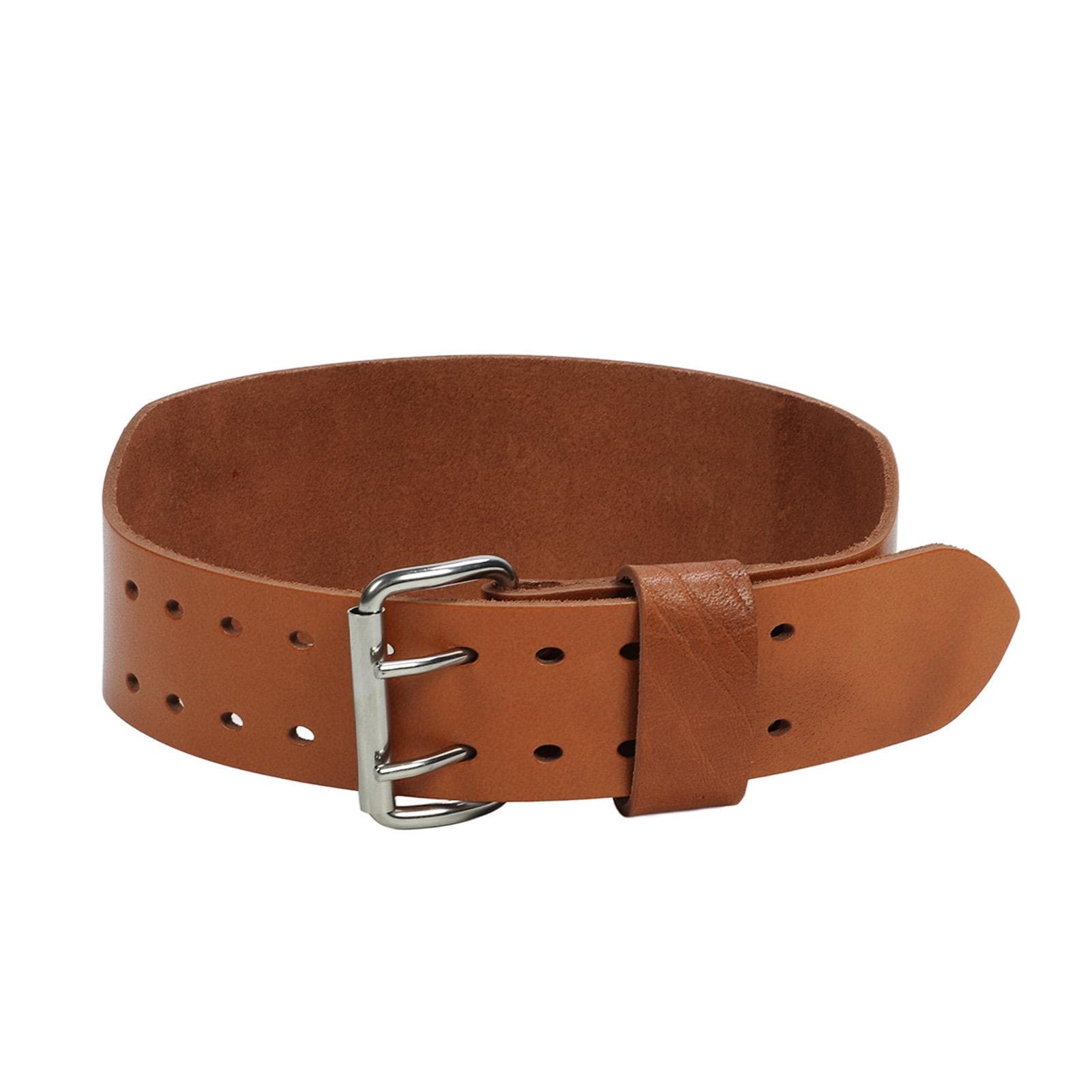 Weightlifting Belt 1 Layer Leather Double Prong Power Lifting Back Support Men Women Strength L Size 5-6 Months