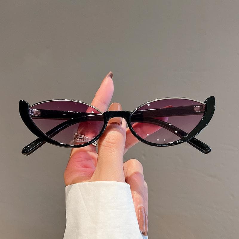 KAMMPT Small Cat Eye Sunglasses Women Vintage Composite Shades Fashion Luxury Designer Sun Glasses Trendy Eyewear as picture shows