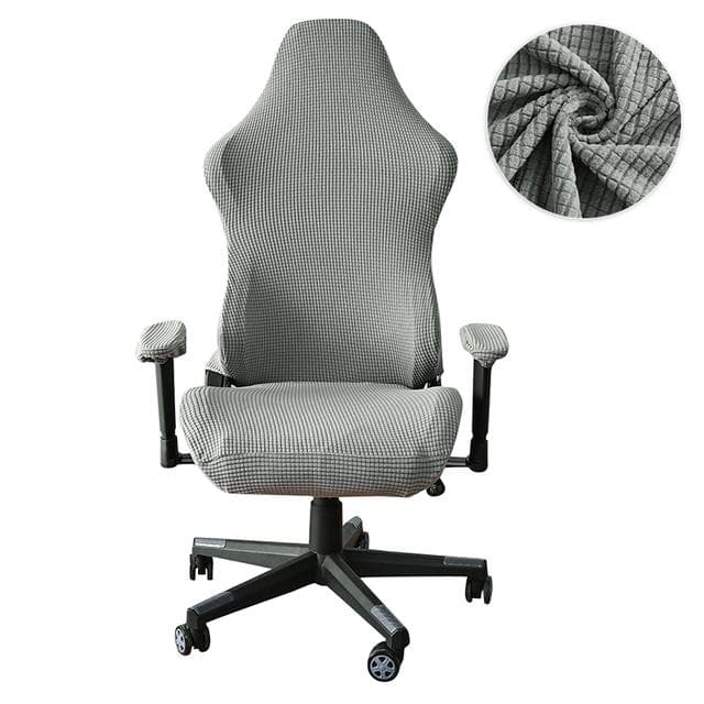 Gaming Armchair Seat Slipcover Computer Chair Slipcover Seat Case E -Sports Chairs Cover Office Stretch Elastic Stool Cover Universal size silver