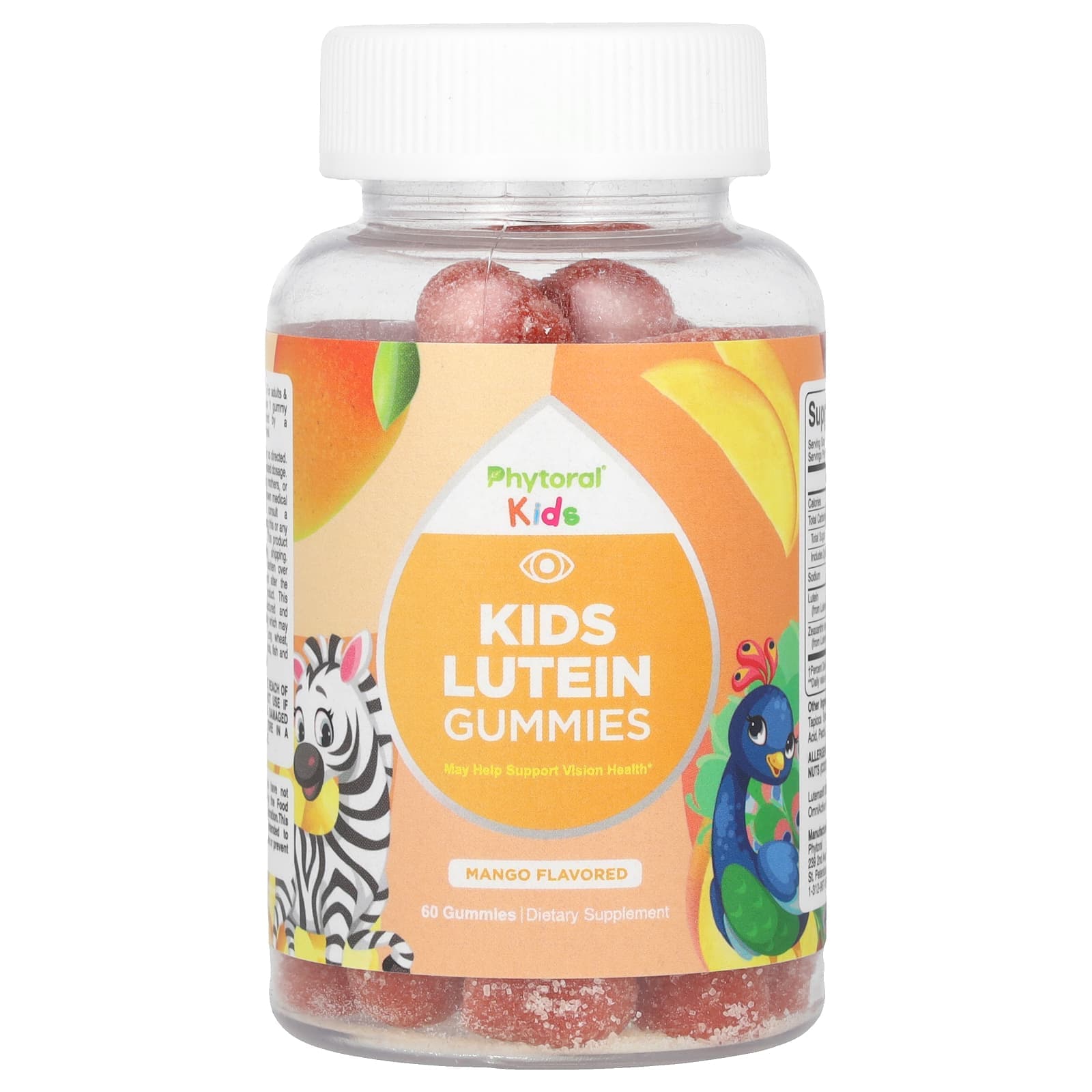Phytoral, children's, lutein gummies, mango, 60 gummies