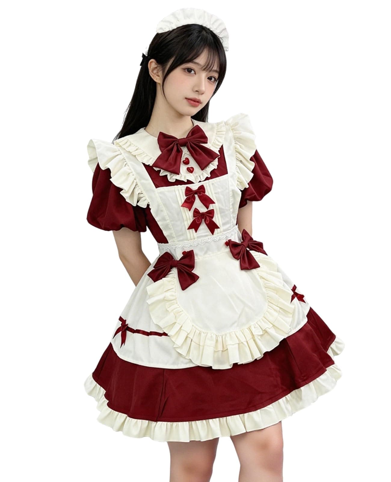 Classic Cosplay Plus 8295red XL [KALAOK] Outfit, Black, 4-Piece Set, Size, Cute,