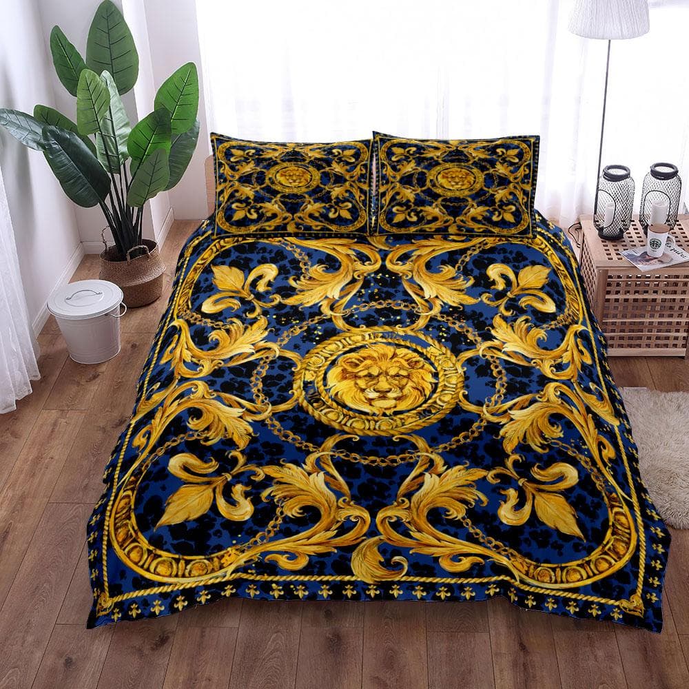 Seamless Chains Baroque Pattern Bohemian Bedding Set Small Single Twin Double Queen King Cal King Size Bed Linen Set EU King(240x220cm)
