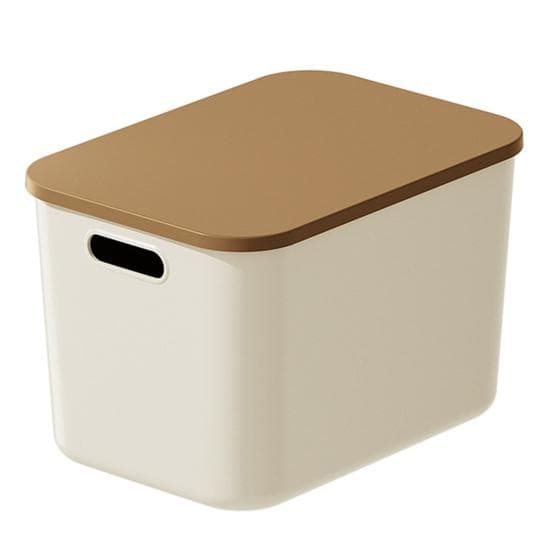 Storage Box with Lid Handle Hole Large Capacity Stackable Dustproof Makeup Toys Sundry Storage Basket Home Office Desktop Organization Container L