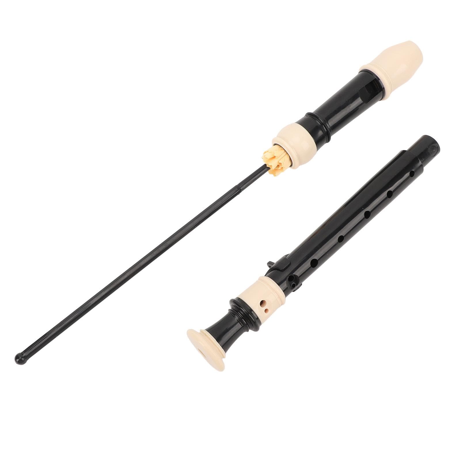 8 Hole Recorder Detachable Soprano Recorder Musical Instrument with Cleaning Rod for Beginners Kids black