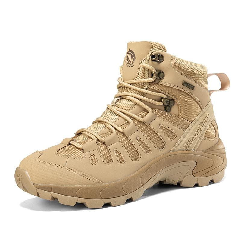 Fashion Mens Outdoor Hiking Boots Desert Combat Tactical Boots Male Winter Shoes Men Desert Ankle Boots Work Safety Shoes Big Size 39-46 42 beige