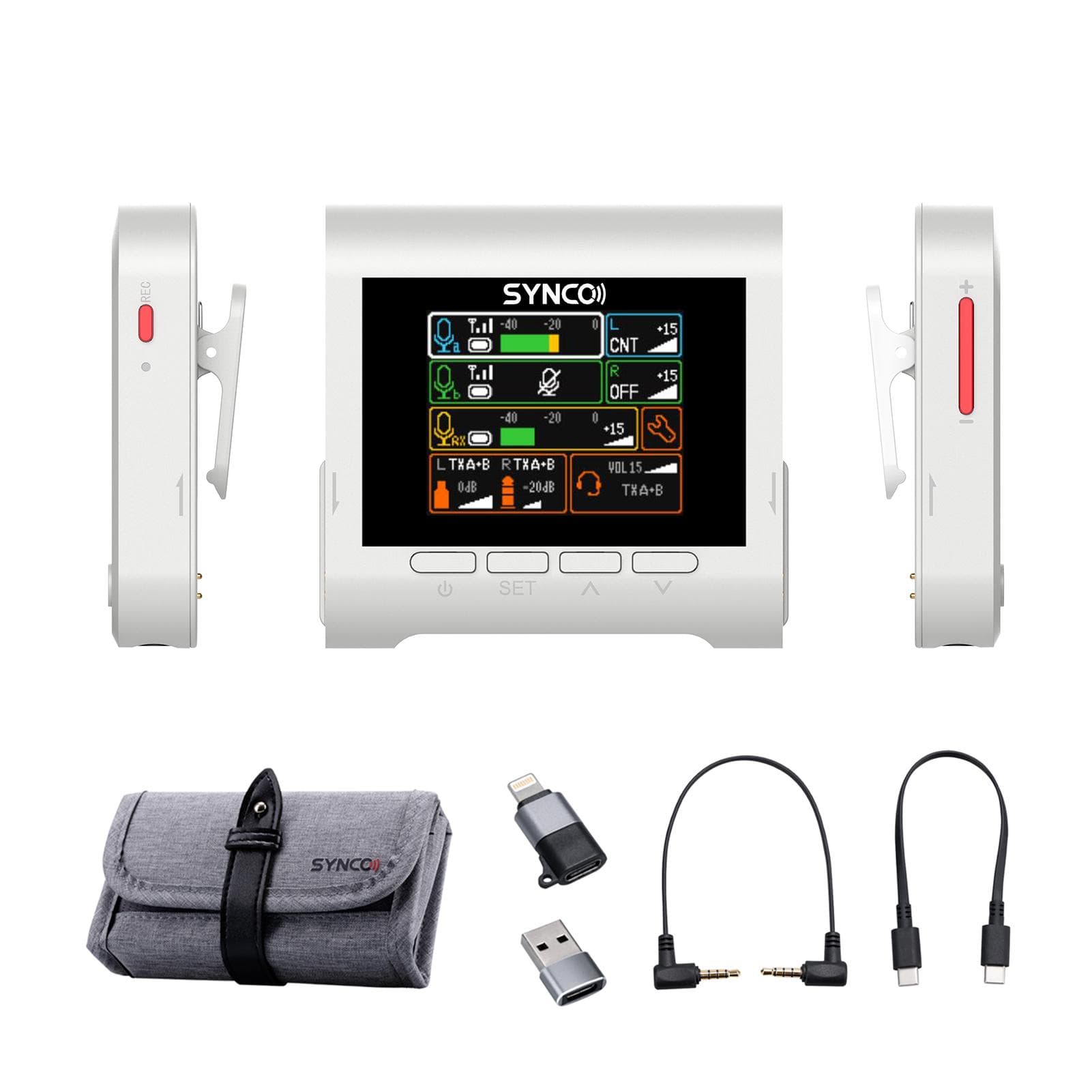 SYNCO G3 2.4G Wireless Microphone System Mic with DualChannel Receiver + 2pcs Transmitters Clipon white
