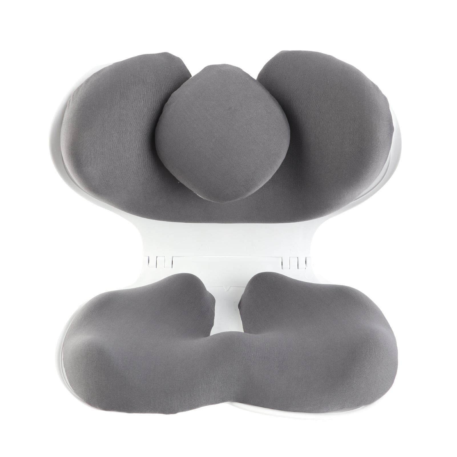 Portable Folding Lumbar Support Chair Cushion Flower Petal Shape Back Lumbar Support for Home dark grey