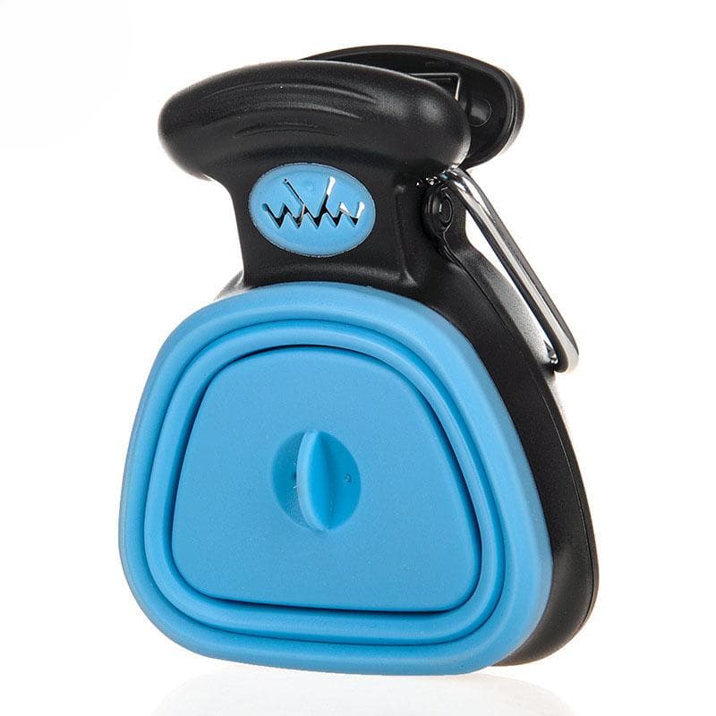 Dog Pet Travel Foldable Pooper Scooper With 1 Roll Decomposable bags Poop Scoop Clean Pick Up Excreta Cleaner blue