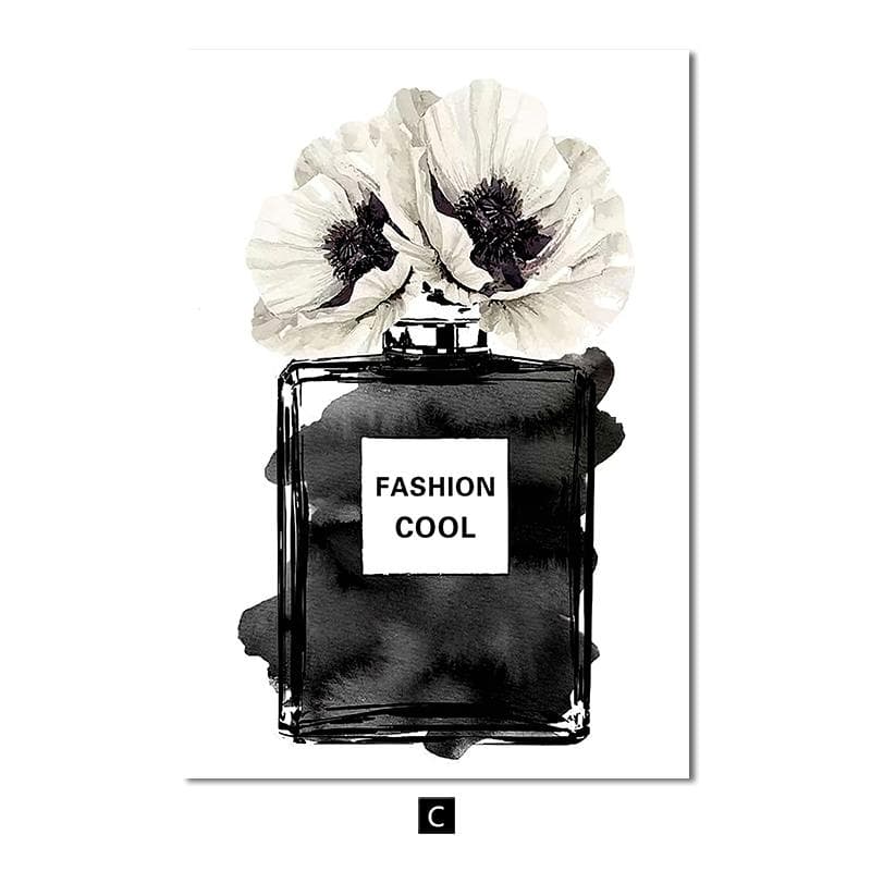 Fashion Poster Black and White Paris Perfume Wall Art Canvas Painting Nordic Posters And Prints Decor Pictures for Living Room 40x60cm No Frame