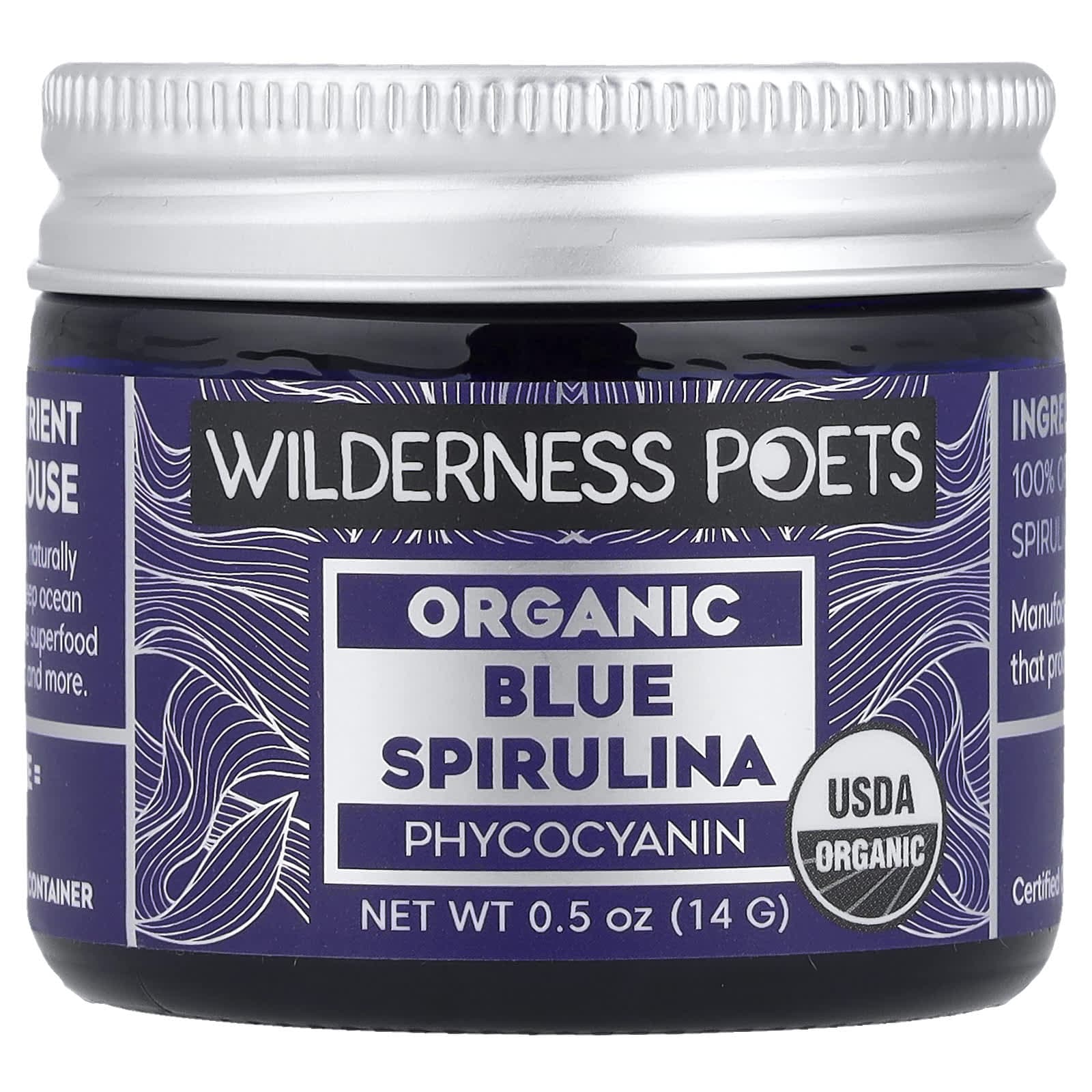 Wilderness Poets, Organic Blue Spirulina Phycocyanin, 14g (0.5oz)
