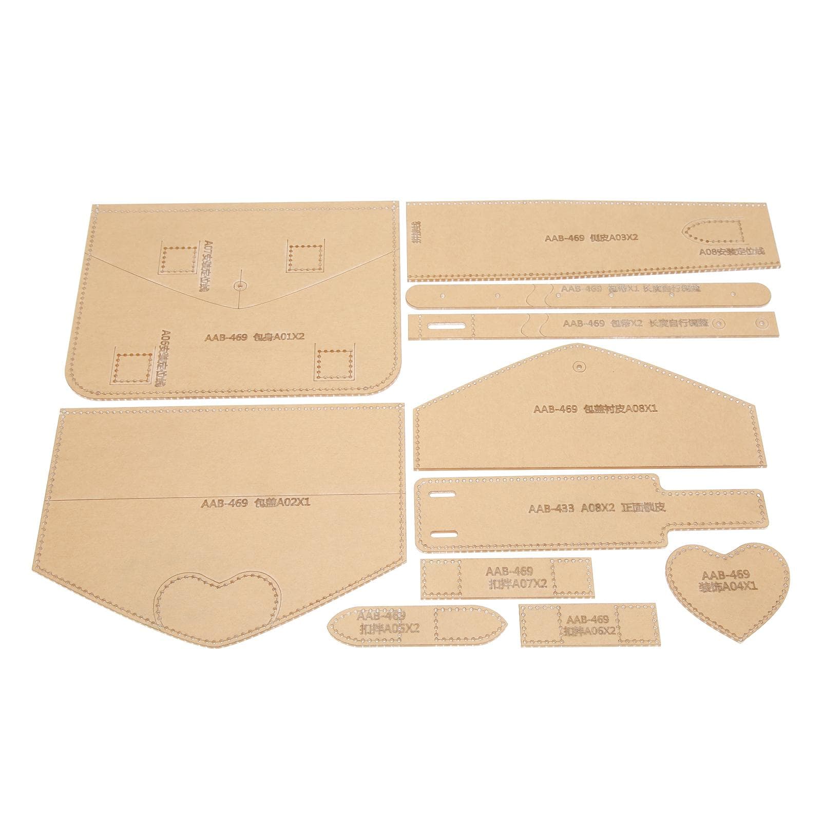 Shoulder Bag Acrylic Template Pattern High Strength Transparent Leather Bag Pattern Kit for DIY