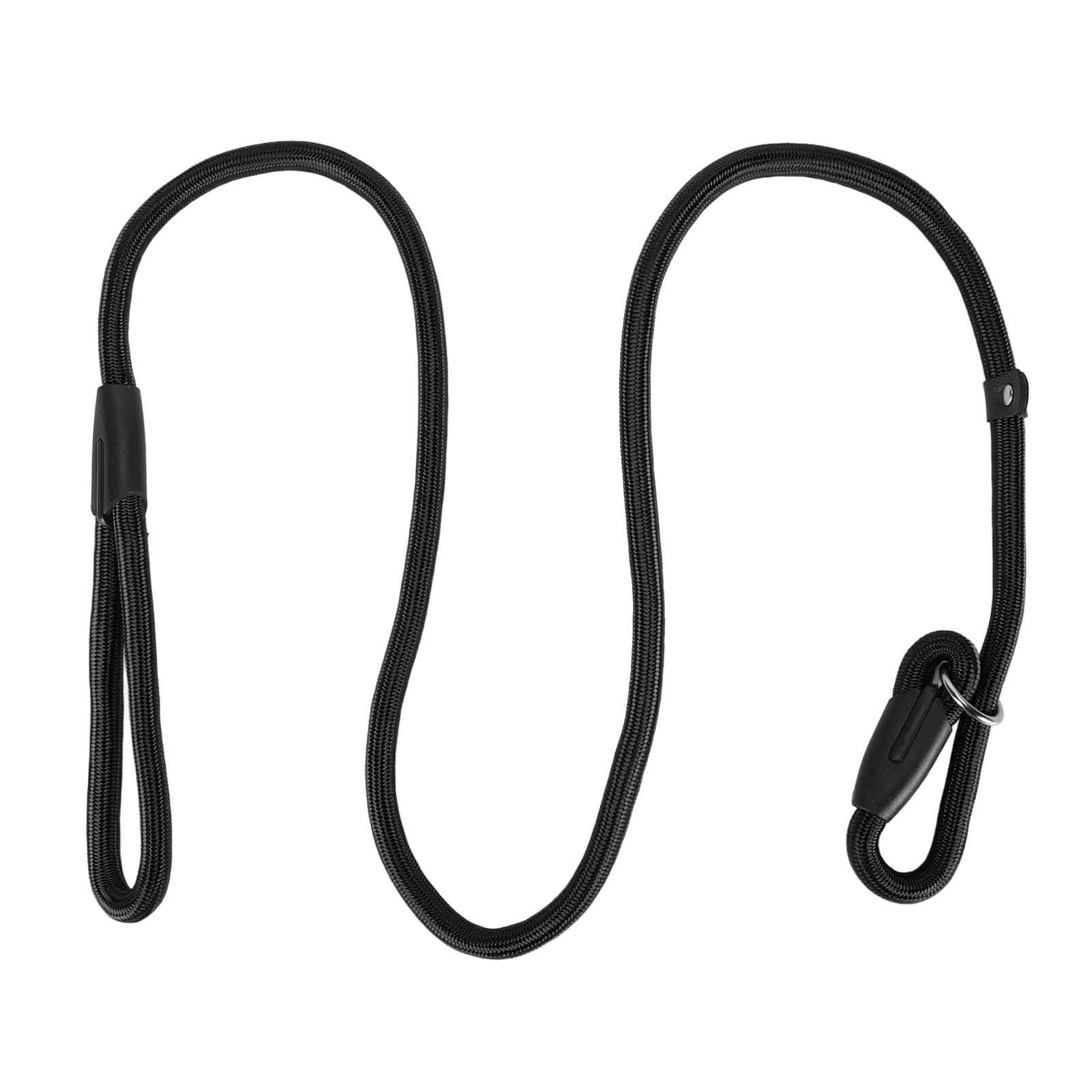 Dog Leash Prevent Slip Adjustable Heavy Duty Soft Nylon Dog Traction Rope for Small Medium Dogs S (0.6x140cm / 0.2x55.1in) black