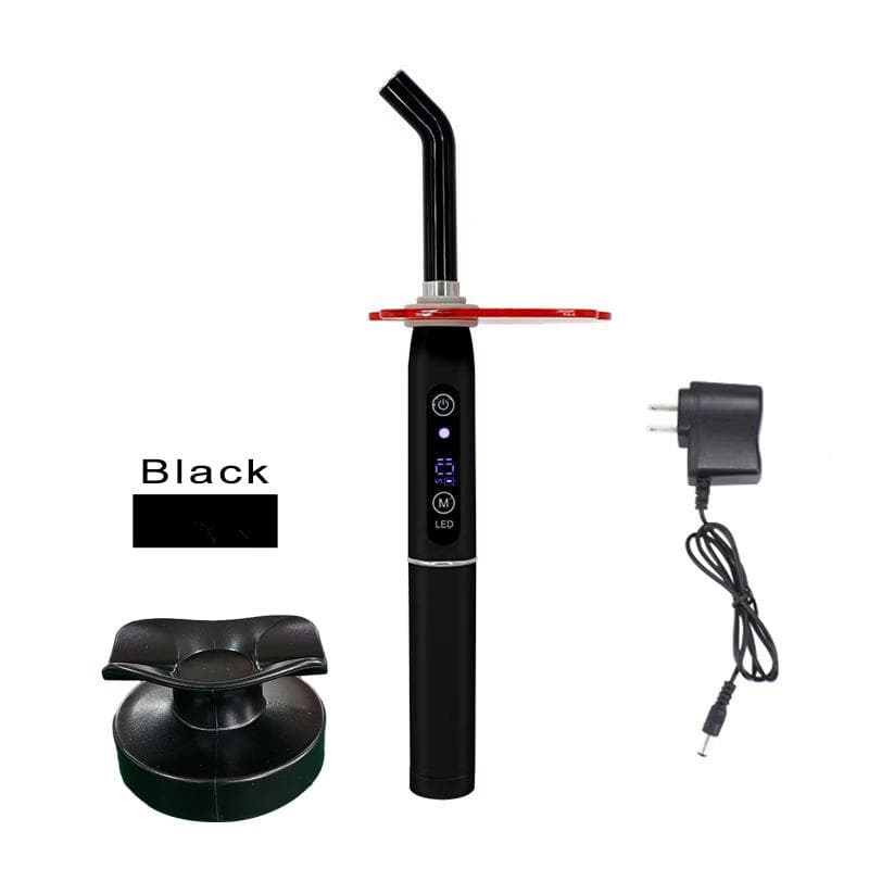 Rainbow LED Curing Light wireless Cure Dental Light Cure machine EU plug black