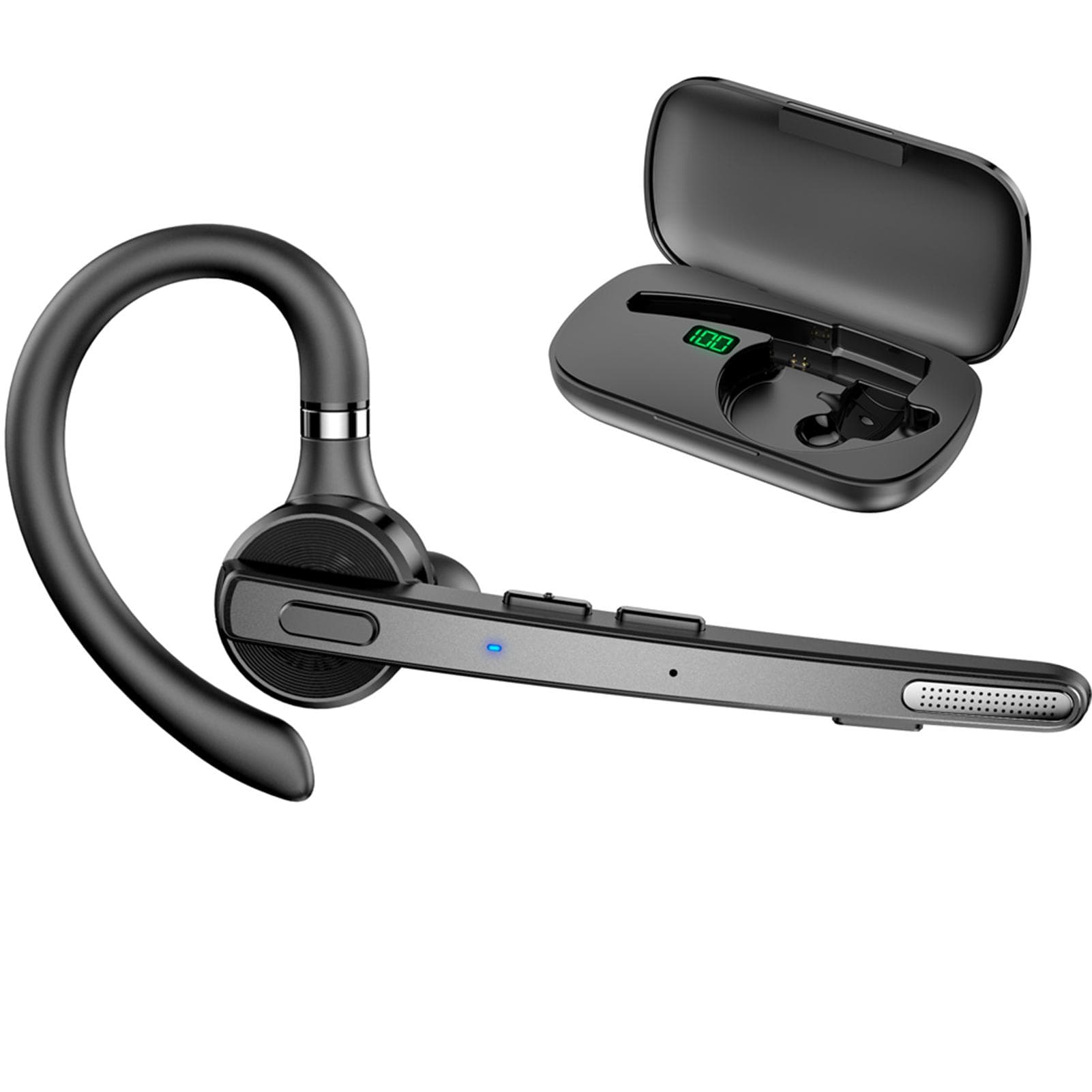 NEW BEE Single Wireless BT Headset Earhook can be Freely Stretched Headset Microphone Rotatable ENC black
