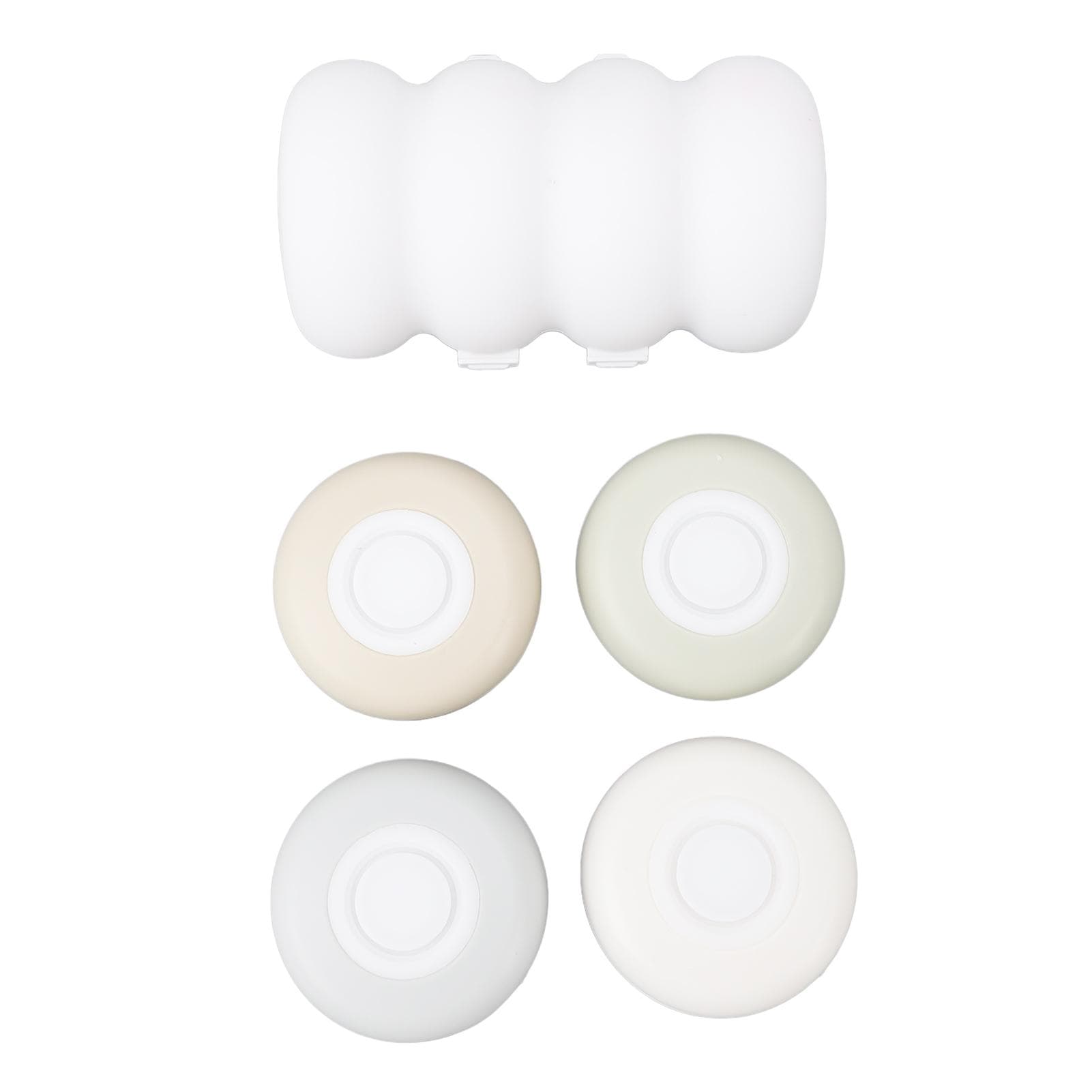 4pcs Round Travel Pod Press Type Travel Pods Toiletry Travel Liquid Container with Case for Shower