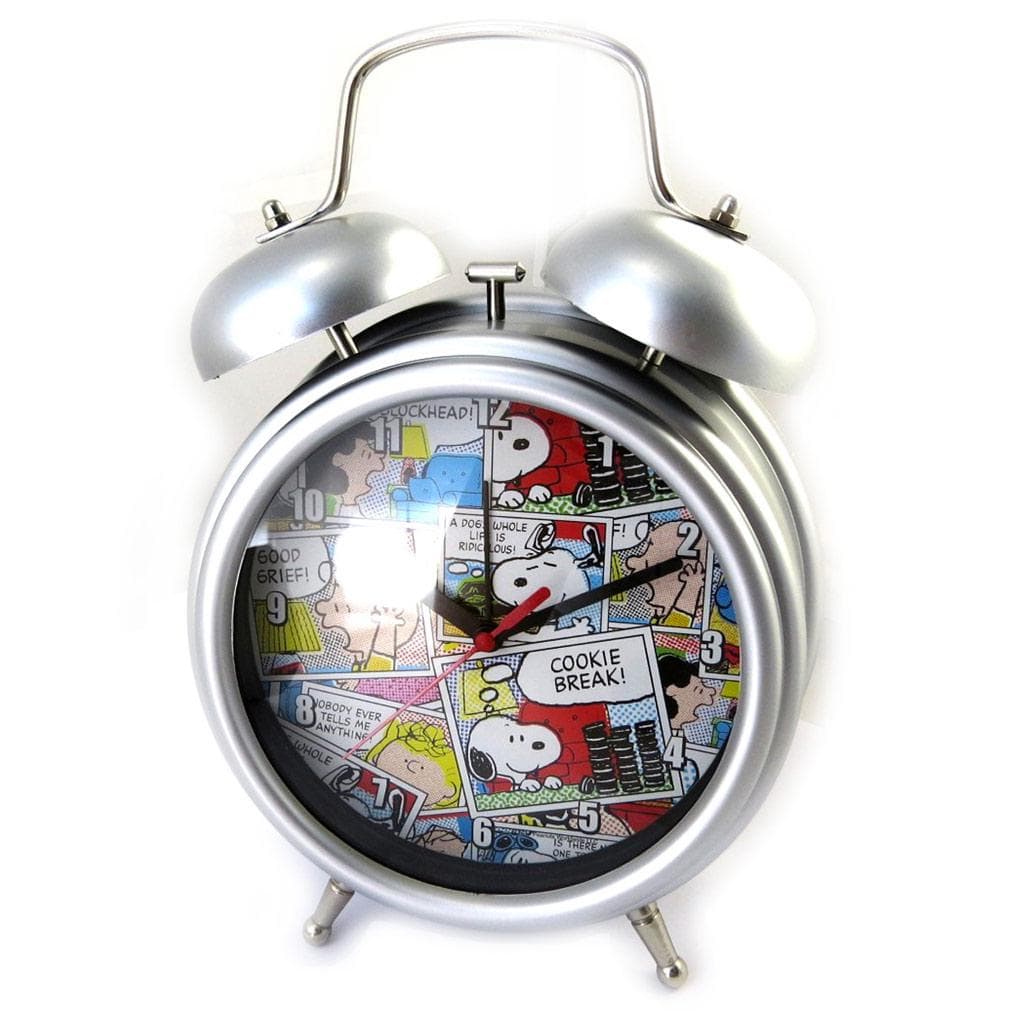 Snoopy [M6125] - Giant bell alarm clock 'Snoopy' silver gray silver