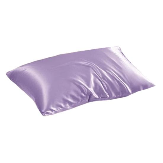 Satin Pillowcase Solid Color Pillow Cover Glossy Anti-static Pillow Cover with Invisible Zipper for Bedroom Housewarming Gift L light purple