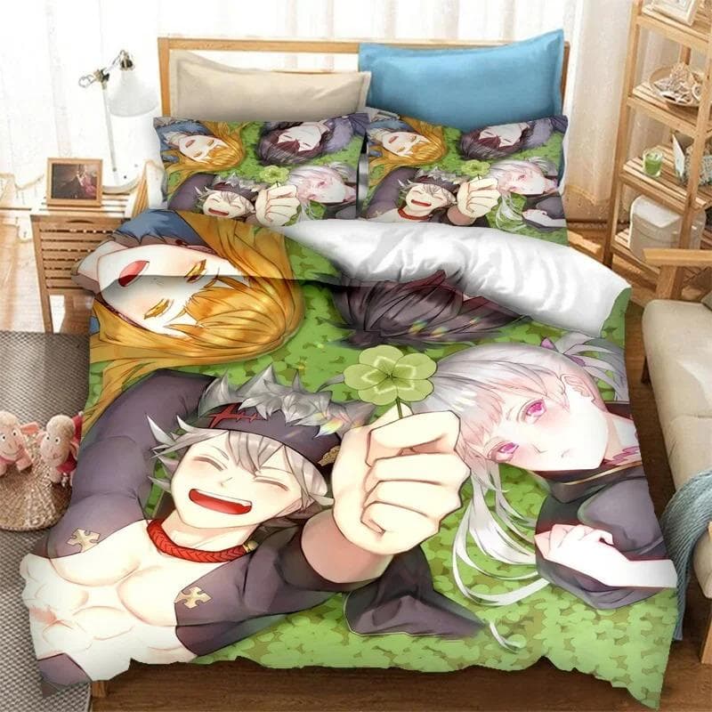 Anime Black Clover Asta Bedding Set Duvet Cover Bedroom Comforter Covers Single Twin King _Size Quilt Cover Home Textiles 70x133cm 2pcs