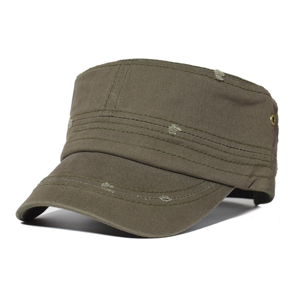 Four Seasons Washed Cotton Flat Caps Men Women Military cap Unique Design Vintage Flat Top Hat One Size