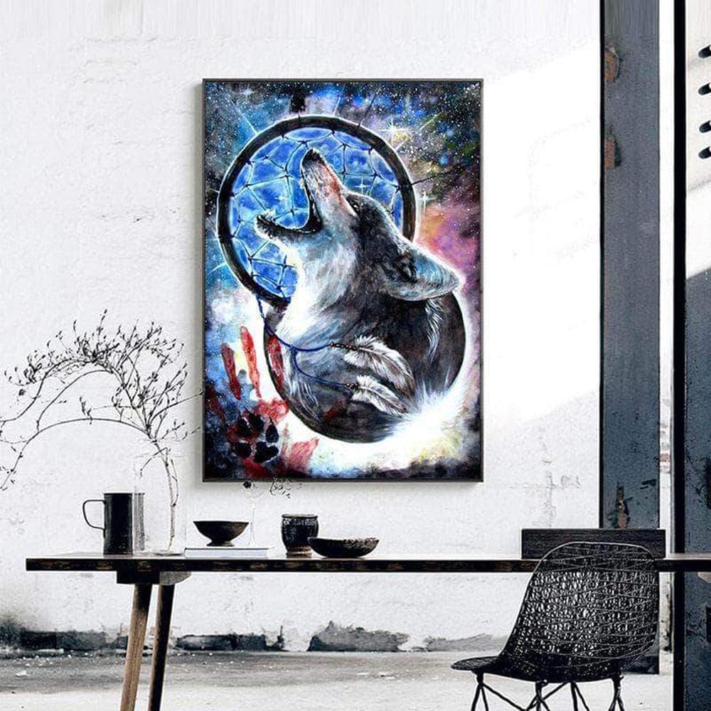 Diy Diamond Painting Full Drill Wolf Ball Diamond Cross Stitch Rhinestones Embroidery Home Decor 20X30CM
