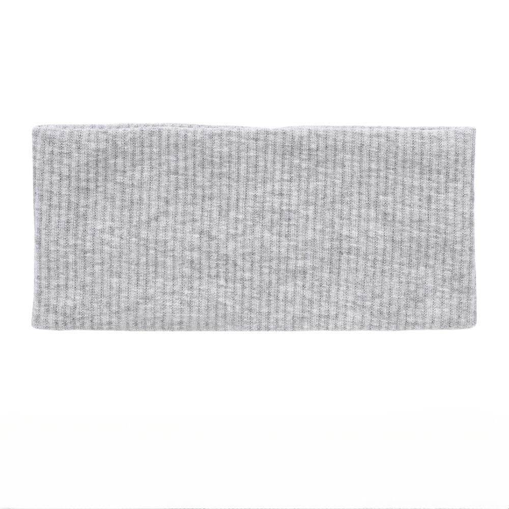 Solid Color Sports Headband Retro Knitted Yoga Hair Band High Elasticity Wide Edge Headscarf Makeup And Wash Face Hair Strap One Size light gray