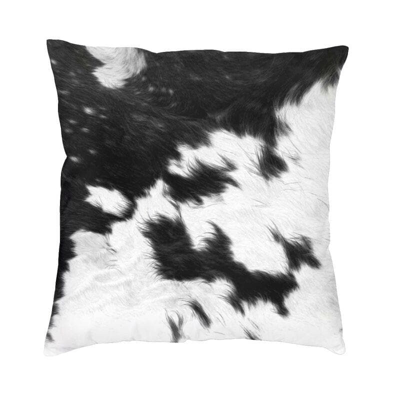 Scottish Highland Cow Cowhide Texture Pillow Living Room Decoration Kawaii Animal Hide Leather Cushion Printing Pillowcase 40x40cm 16x16in