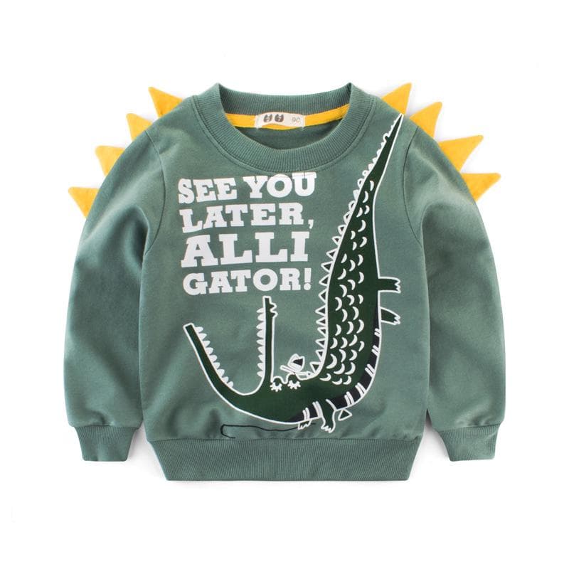 Boy Autumn Fashion Sweater Sleeve Dinosaur Children's Clothing Casual Clothes 120cm