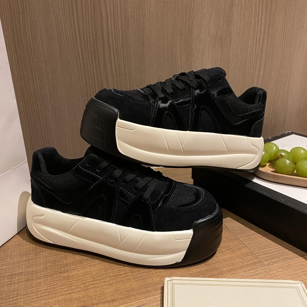 Sponge Cake Thick-soled Sneakers Women's Spring New Casual All-match Heightened Old Shoes 40