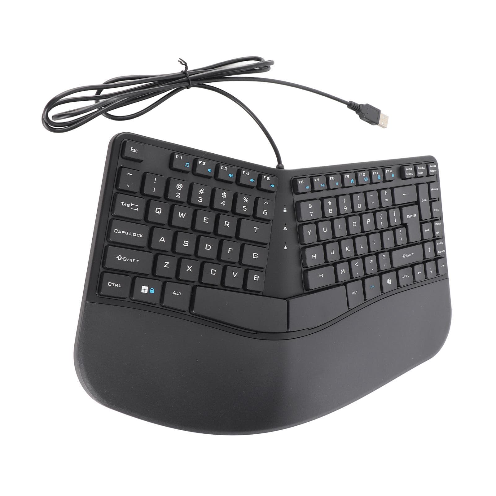 Ergonomic Keyboard 87 Keys Comfortable Wired Split Arch Keyboard with Palm Rest for Business