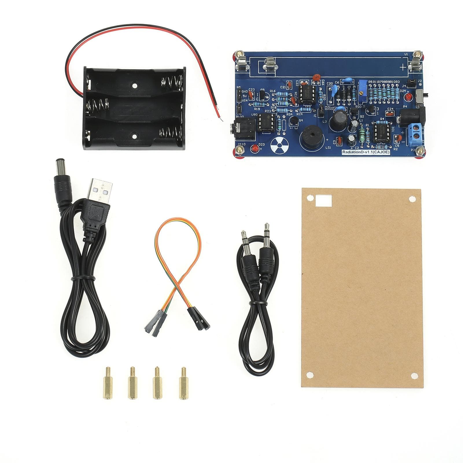 Assembled Radiation Detector System, DIY Miller Tube Tube Nuclear Radiation Detector Geiger Counter Kit Module Experimental Module blue