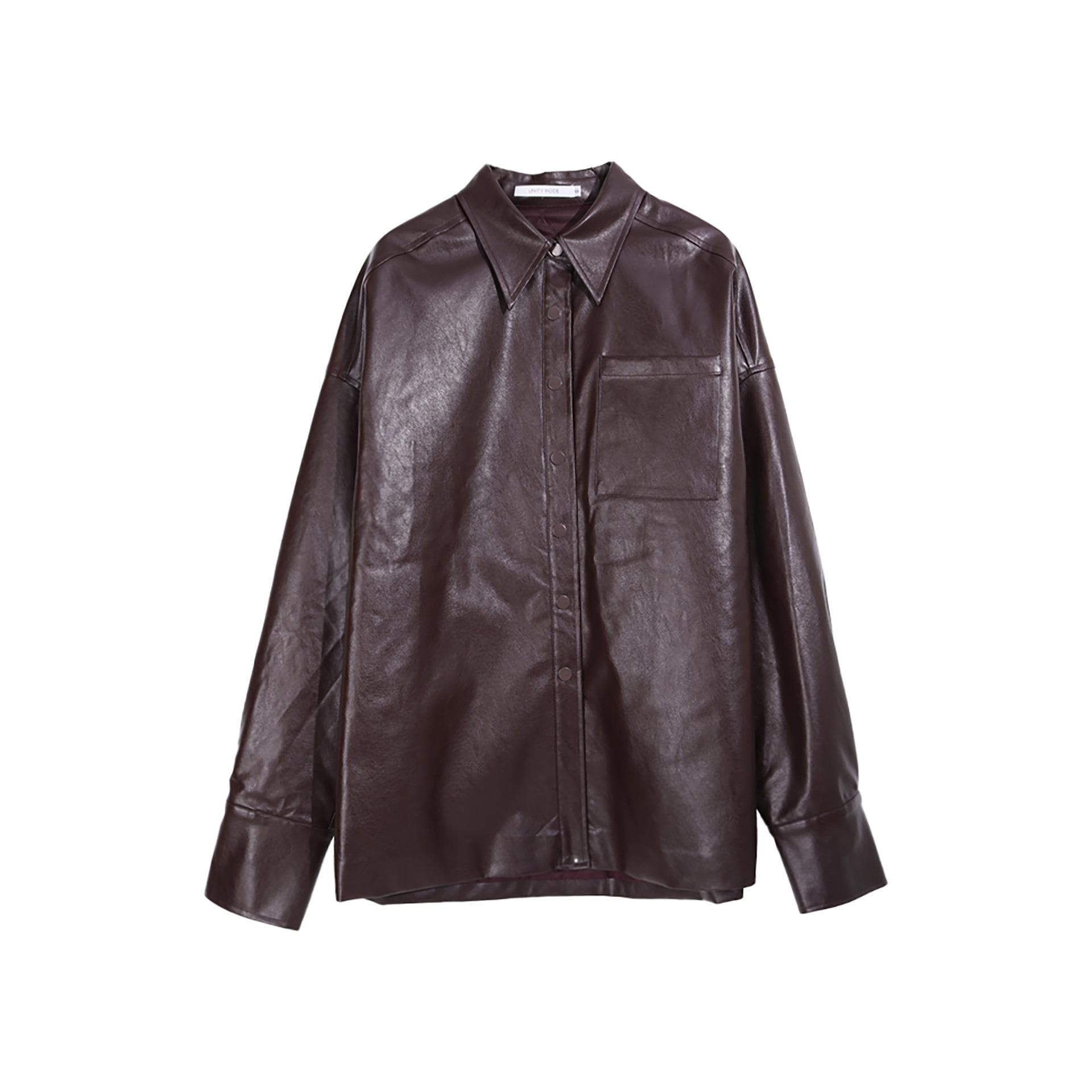 Women's Retro Pu Leather Cotton Coat with Autumn and Winter Hong Kong Style Style M brown