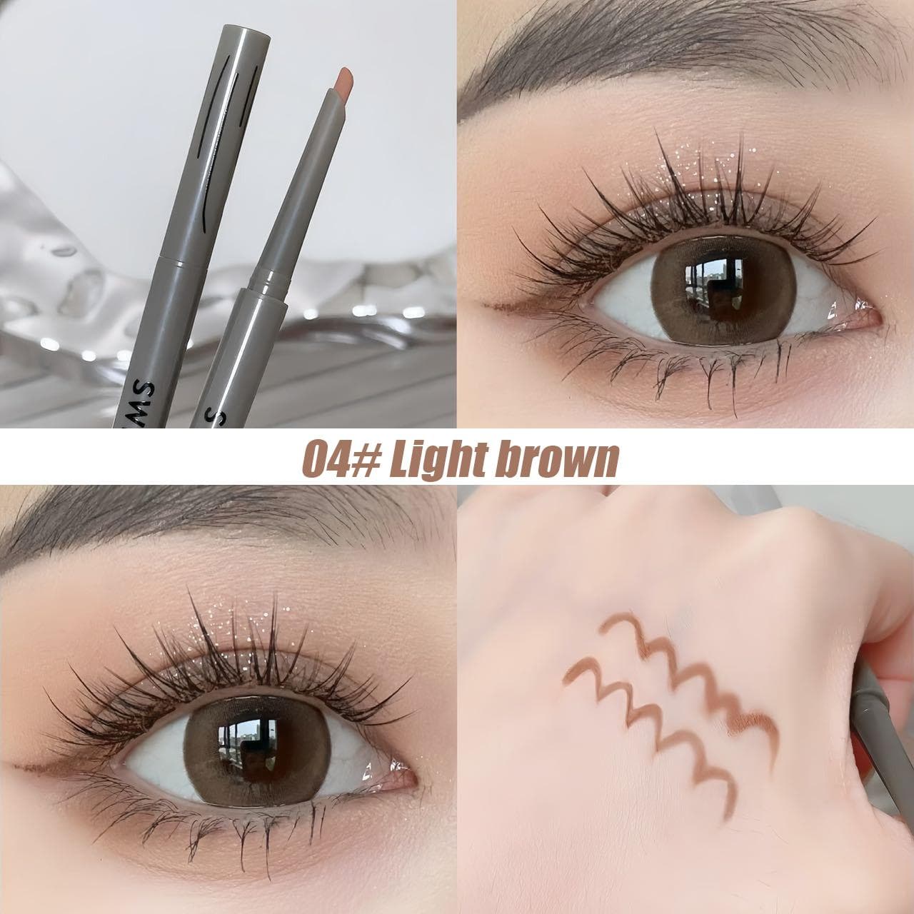Silky Long-lasting Eye Liner Pencil Eyeliner Pen Natural Matte Wine Red Eyeliner Easy To Color Waterproof Eye Make Up Cosmetics 04#