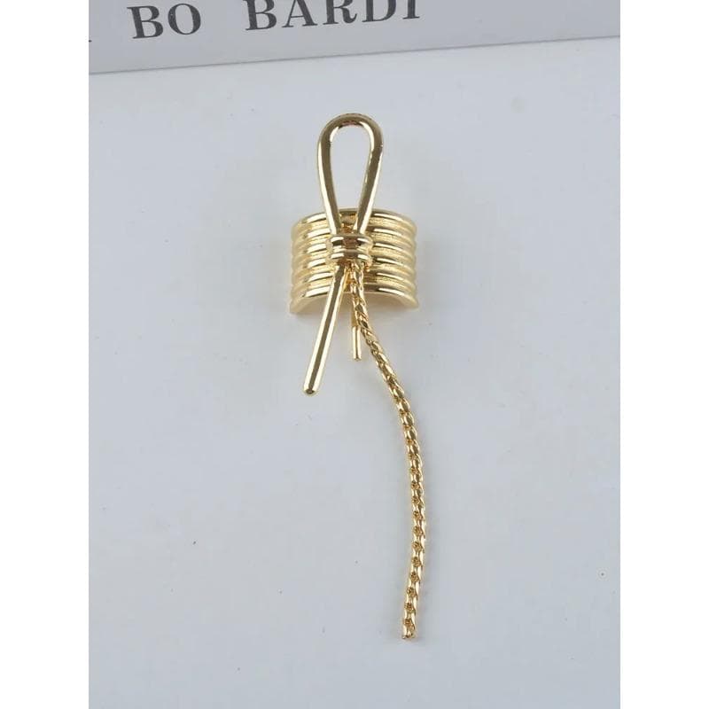 Japanese Low Ponytail Holder Buckle Trendy Metal Knot Hair Rope Advanced Model Punk Clips Hair Accessories for Women Headwear gold
