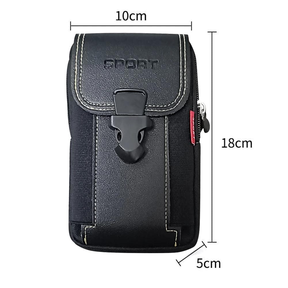 Man Belt Pouch Mobile Phone Bag for Men Phone Holster Bag Waist Bag Pack Small Tactical Duty Belt Backpack Card Holder black