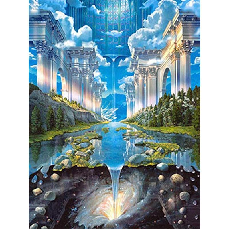 Diamond Mosaic Landscape Full round Diamond Embroidery Fantasy 5D DIY Diamond Painting 20X30CM