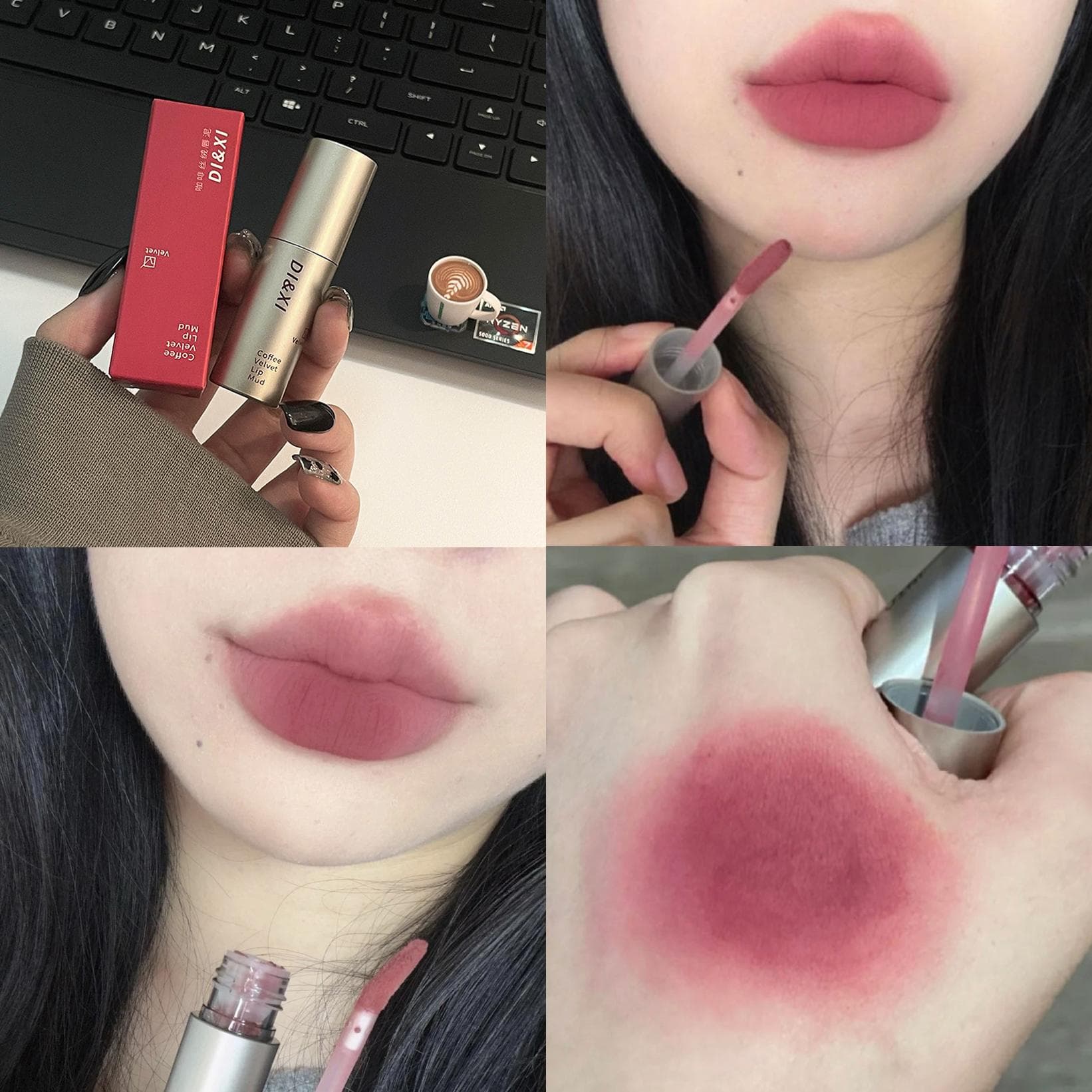 Matte Velvet Lip Gloss Waterproof Liquid Lipstick Nude Lips Tint Lip Mud Lip Makeup Lip Glaze Cosmetics