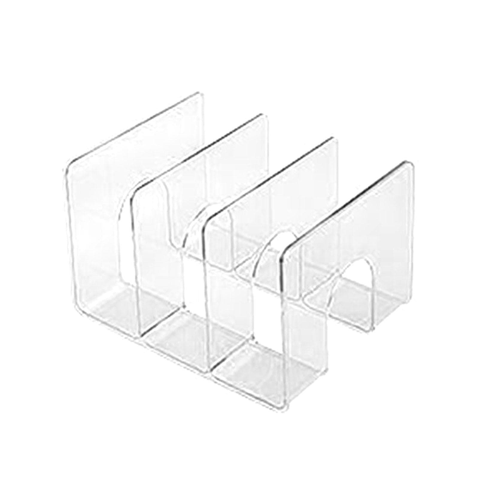 Desktop 3 Grid Bookend Transparent Vertical Book Organizer Divider Book Desktop Shelf for School transparent