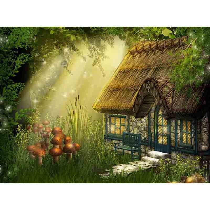 Diamond Painting Landscape Garden House Tree Full Round Diamond Embroidery Cross Stitch 20X30CM