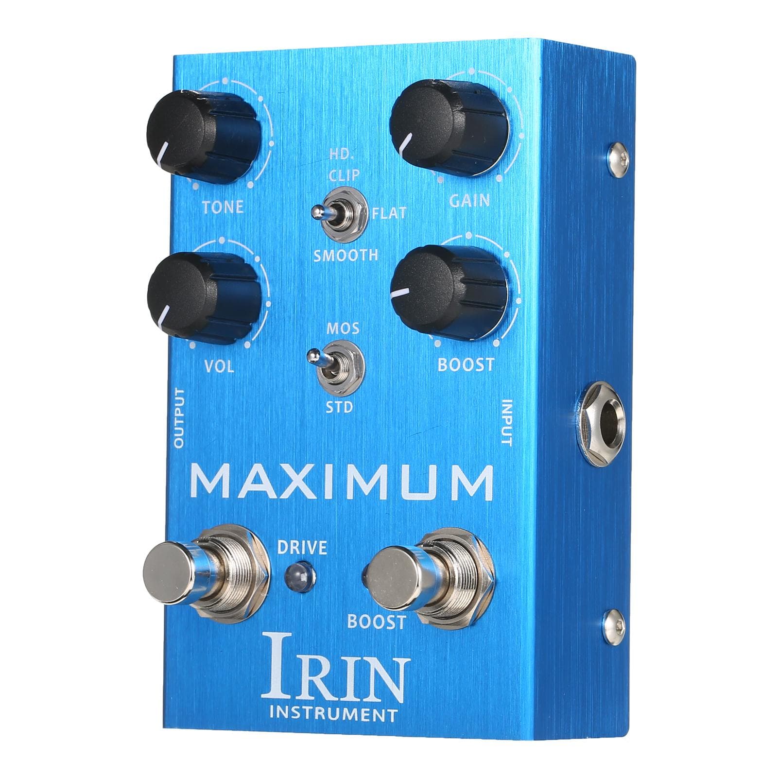 IRIN Overdrive Guitar Effect Pedal 2 Toggle Mode Switch Tone/Gain/Volume/Boost Controls for blue