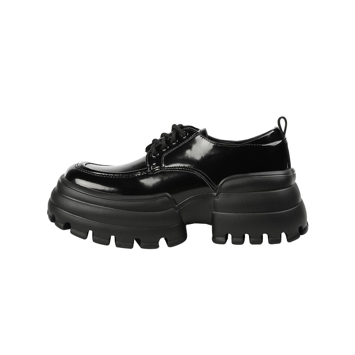 Thick-soled Loafers Women's New Spring Square Toe Sports Casual Muffin Lace-up Single Shoes British Style Small Leather Shoes 40