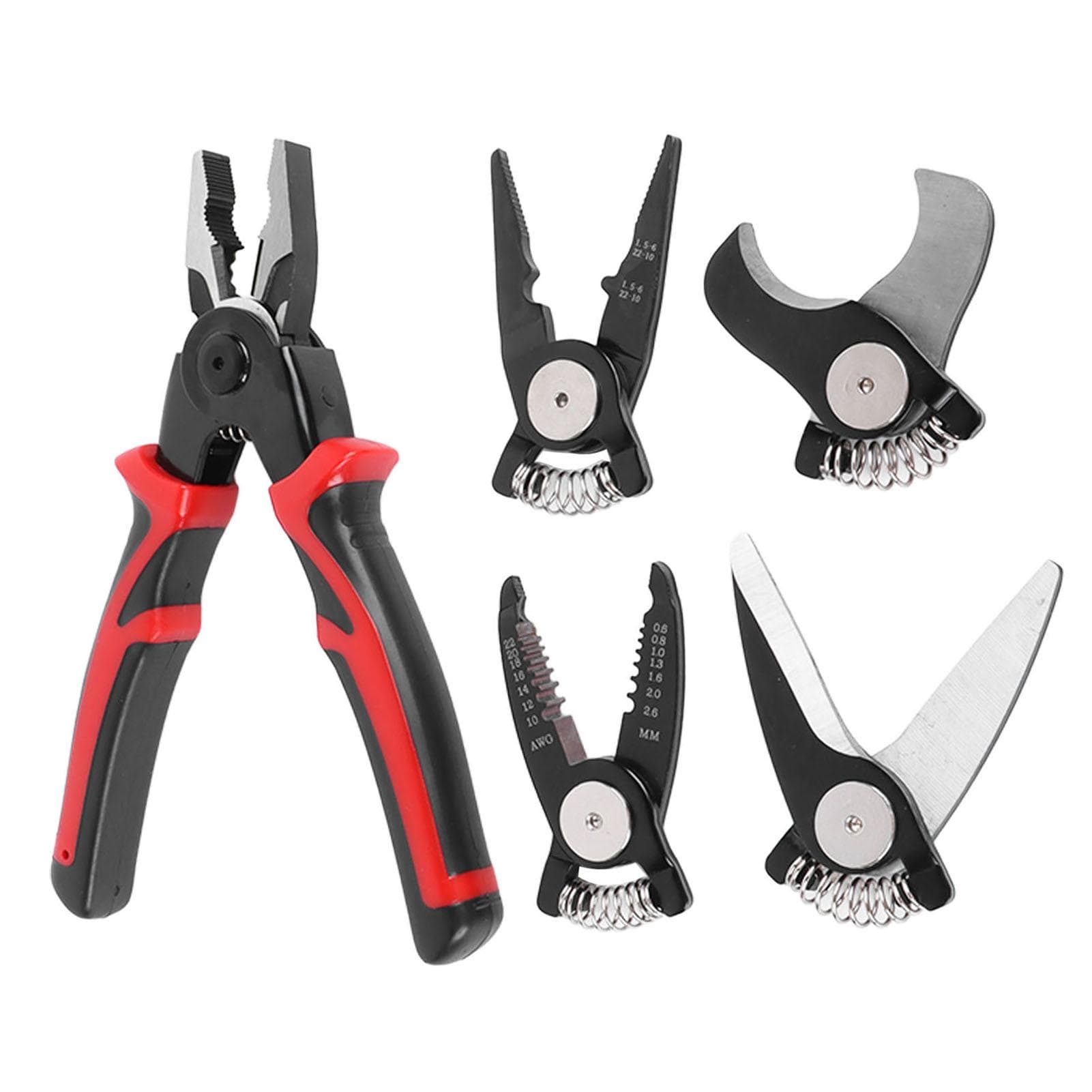 5 in 1 Pliers Set Steel Multifunctional Interchangeable Head Pliers for Metal Sheet Wire Cutting