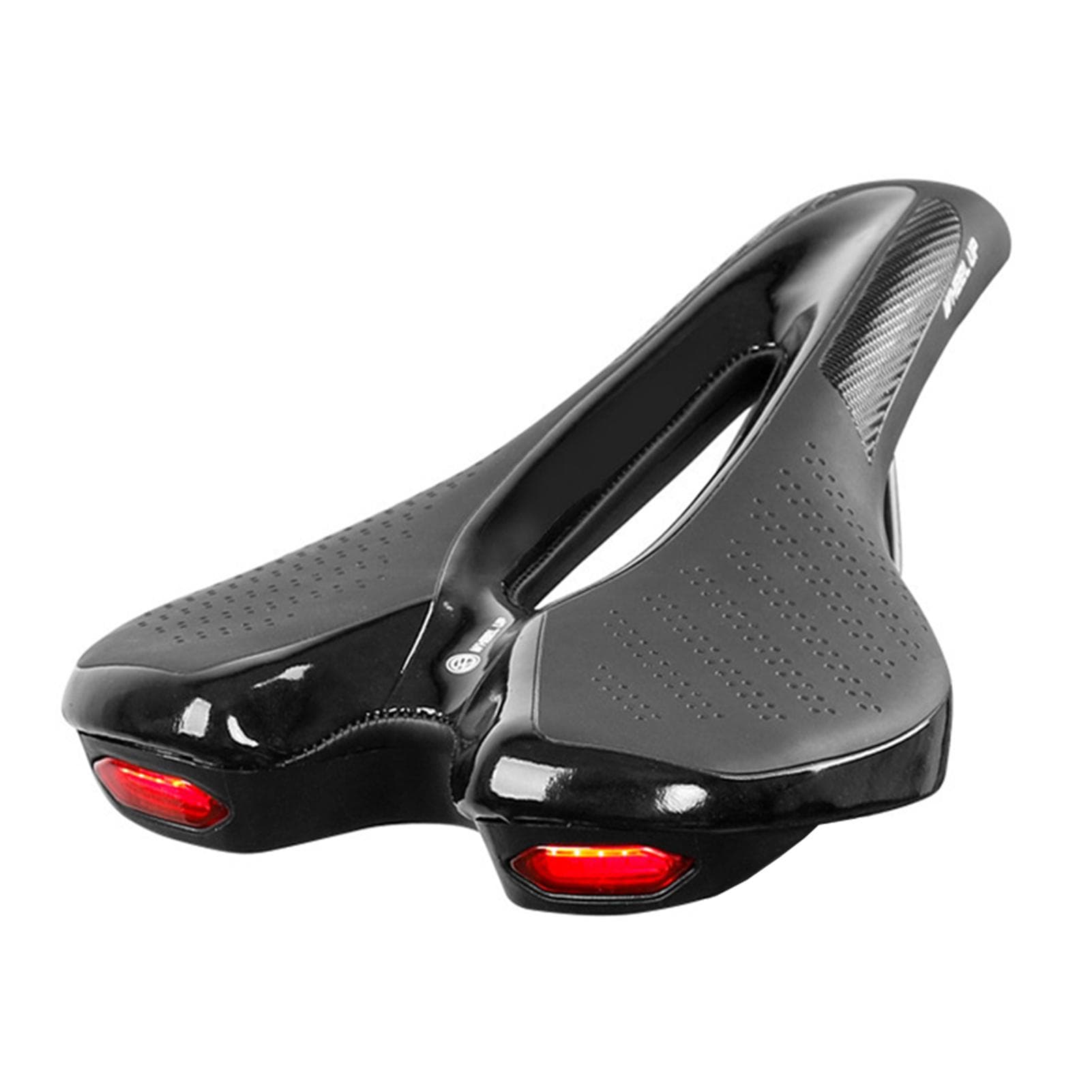 Bike Saddle Bicycle Soft Saddle with USB Charging Warning Taillight Breathable Seat Cushion for black