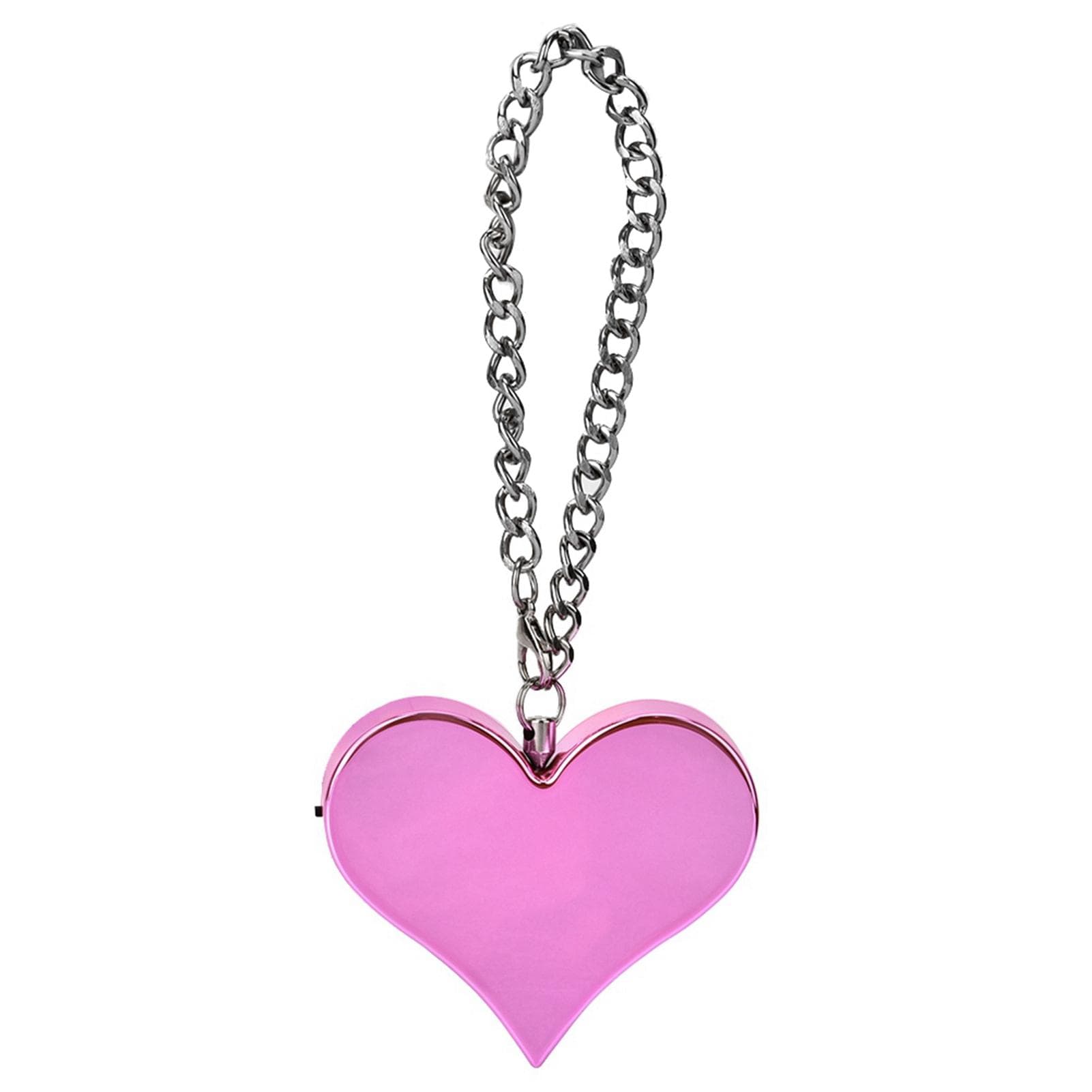 130DB Heart Shape Personal Security Alarm Keychain (Pink)