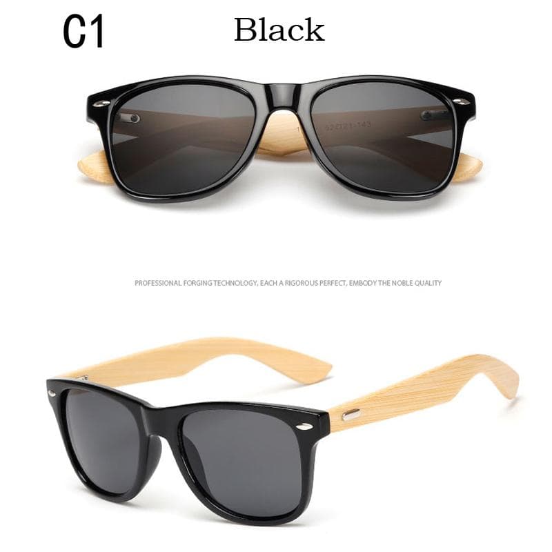 Fashion Bamboo Wood Vintage Square Sunglasses Men Women Luxury Designer UV400 Wooden Driving Fishing Eyewear