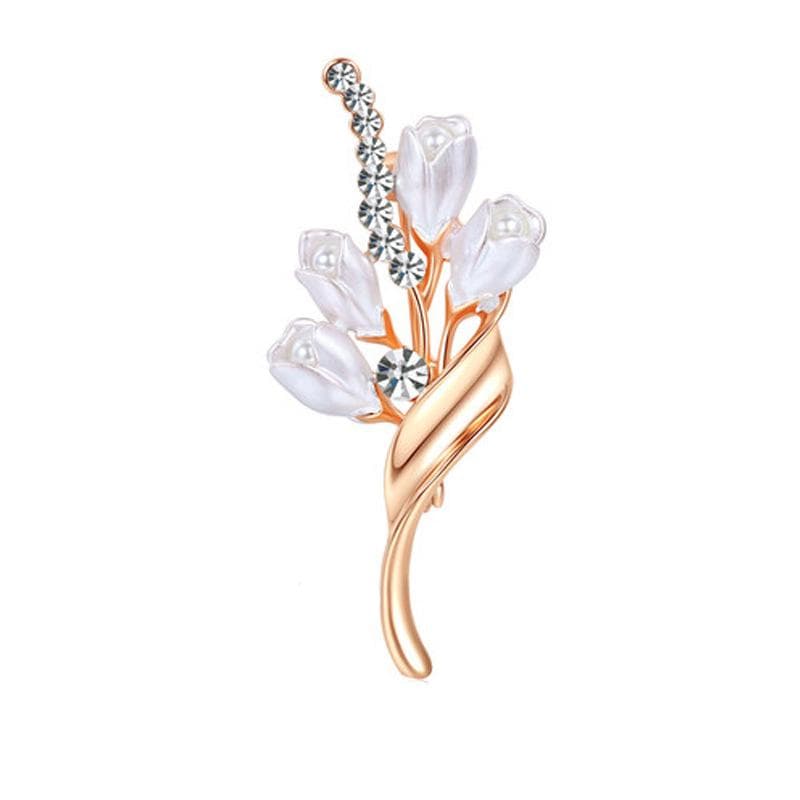 Luxury Simple Tulip Brooch Scarf Clothing Pins Women Gifts Wedding Engagement Party Jewelry