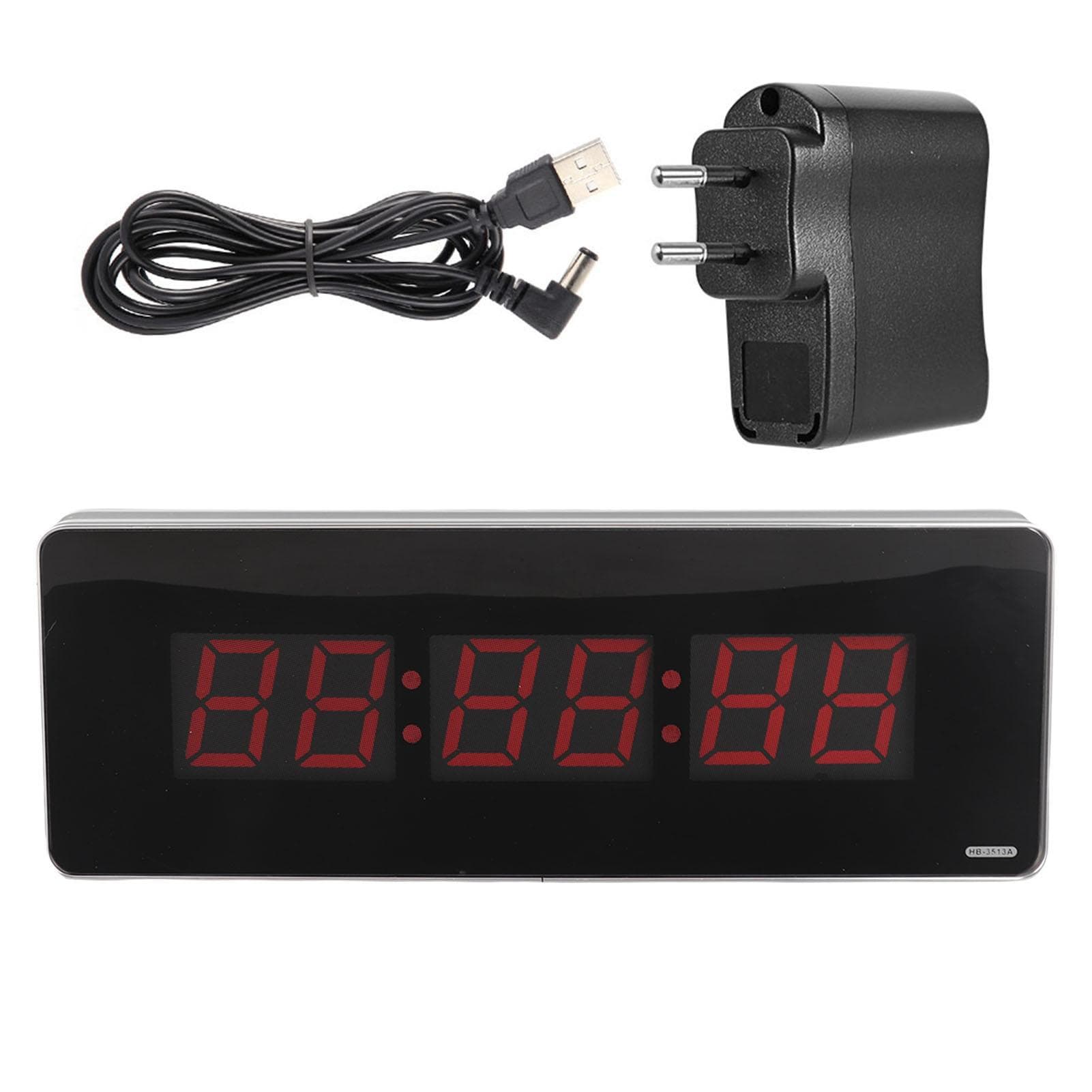 Digital LED Clock Aluminum Alloy Wall Clocks for Office Bedroom (Hour+Minute Second)