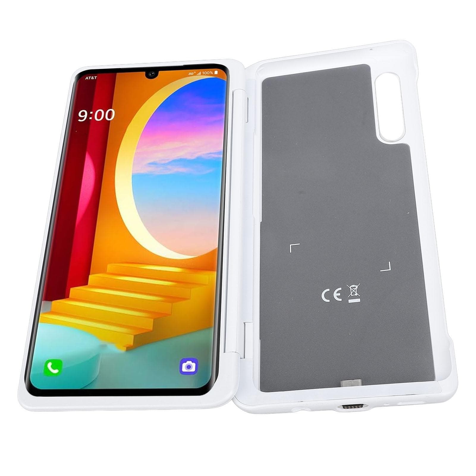 Dual Screen Phone Case for Velvet 5G for G9 ThinQ G910 G900 G900N with Magnetic Type C Adapter white