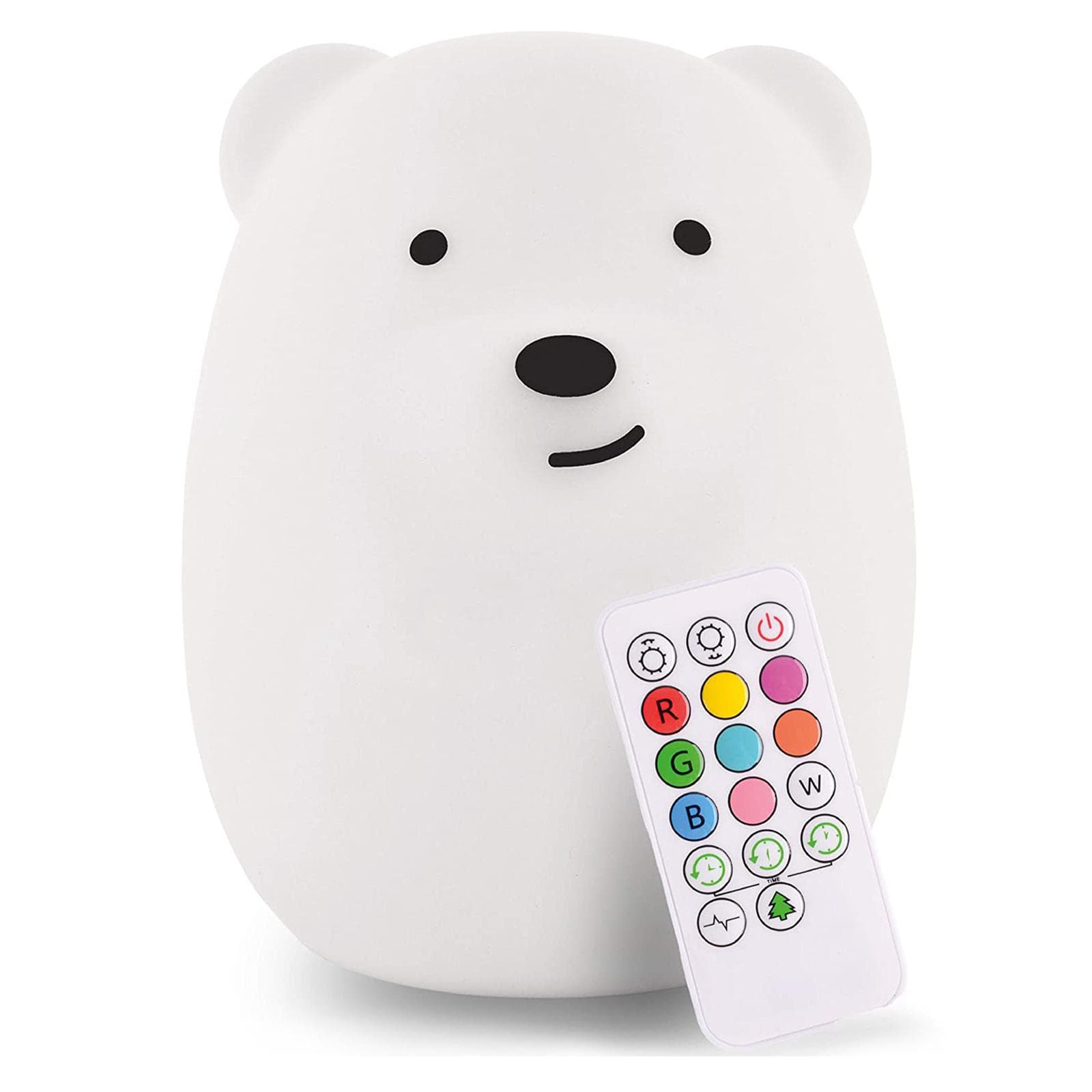 Bear Silicone Night Light Pat Pat Color-changing Light Atmosphere Light Children's Gift white